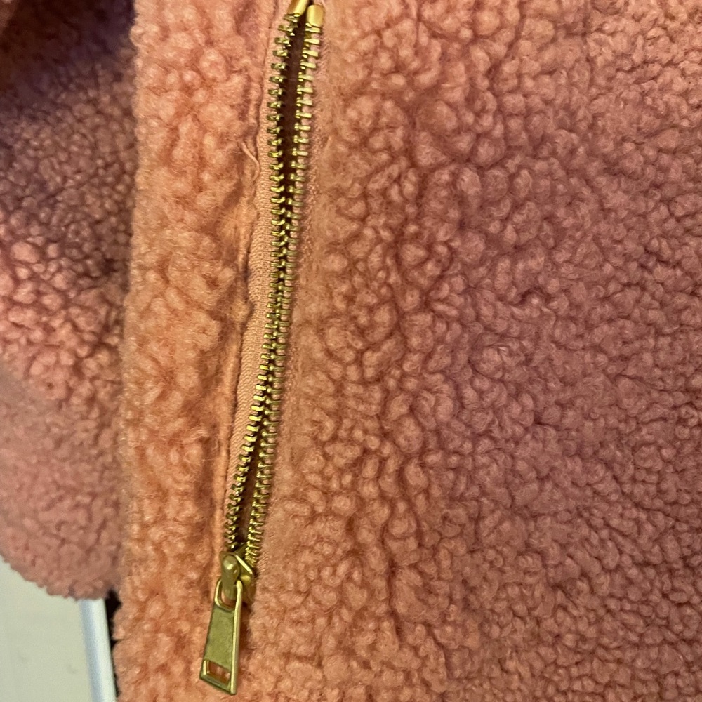 Loft Plus Size 16 Mauve Sherpa Coat - image 2